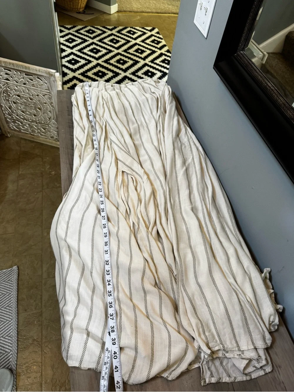 Free People Cream Maxi Dress with Olive Bodice